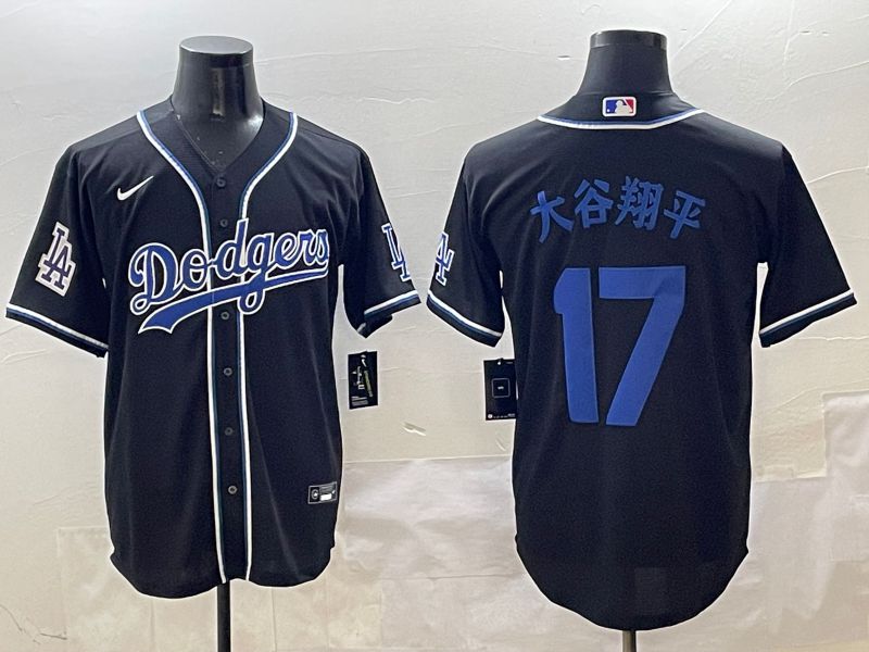 Men 2025 Los Angeles Dodgers #17 Ohtani Black Three generations Fashion Nike MLB Jersey style 5->los angeles dodgers->MLB Jersey